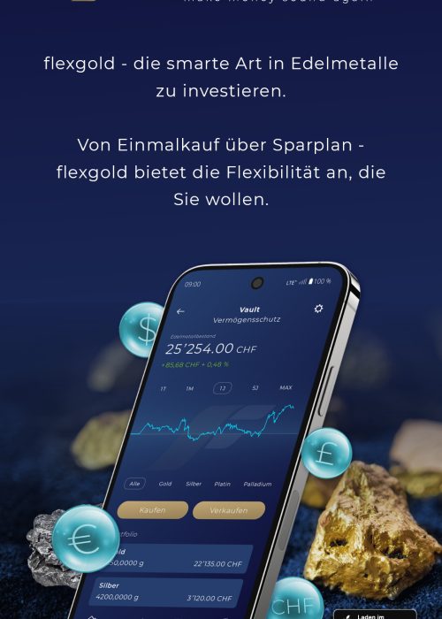 gold-silber-kaufen-koeln mit flexgold flexgold-App auf Smartphone mit Wertentwicklung und Übersicht der Edelmetalle – Köln